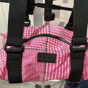 Lauren Ralph Lauren Pink Houndstooth Small Hand Bag (no long strap)
